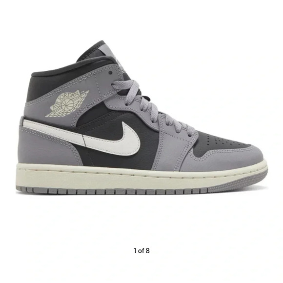 Air Jordan sneakers  1 Mid Cement Grey black white shoes women’s 8.5 - Picture 1 of 11